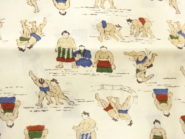 アンティーク　錦紗力士模様はぎれ